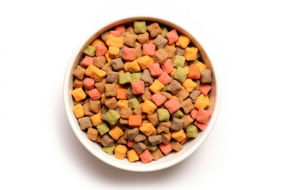 Wet cat food bowl snack white background. AI generated Image by rawpixel.