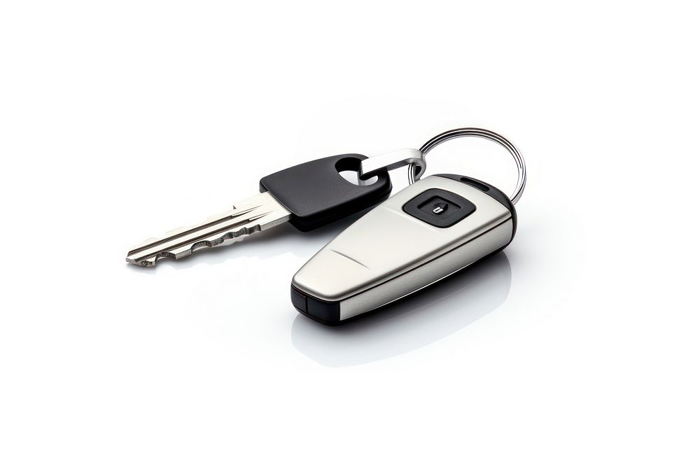 Car key white background technology keychain. AI generated Image by rawpixel.