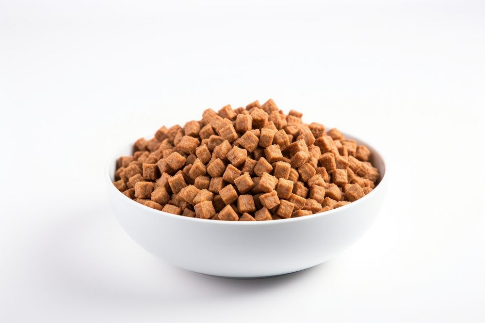 Cat food bowl white background ingredient. AI generated Image by rawpixel.