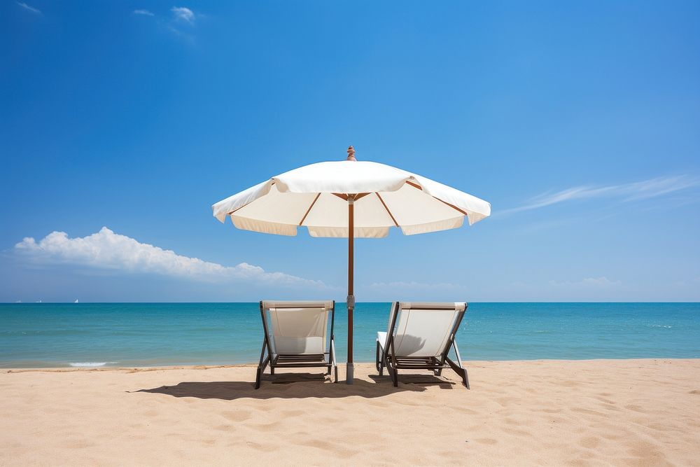 Holiday beach chair sky furniture. AI generated Image by rawpixel.