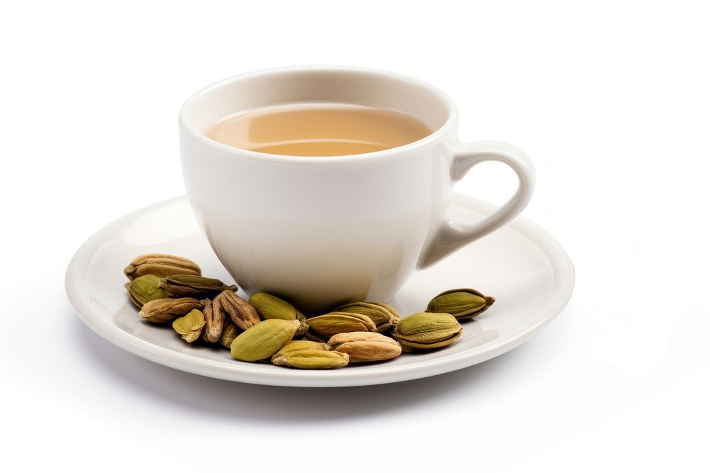 Cardamom tea cup food seed. AI generated Image by rawpixel.