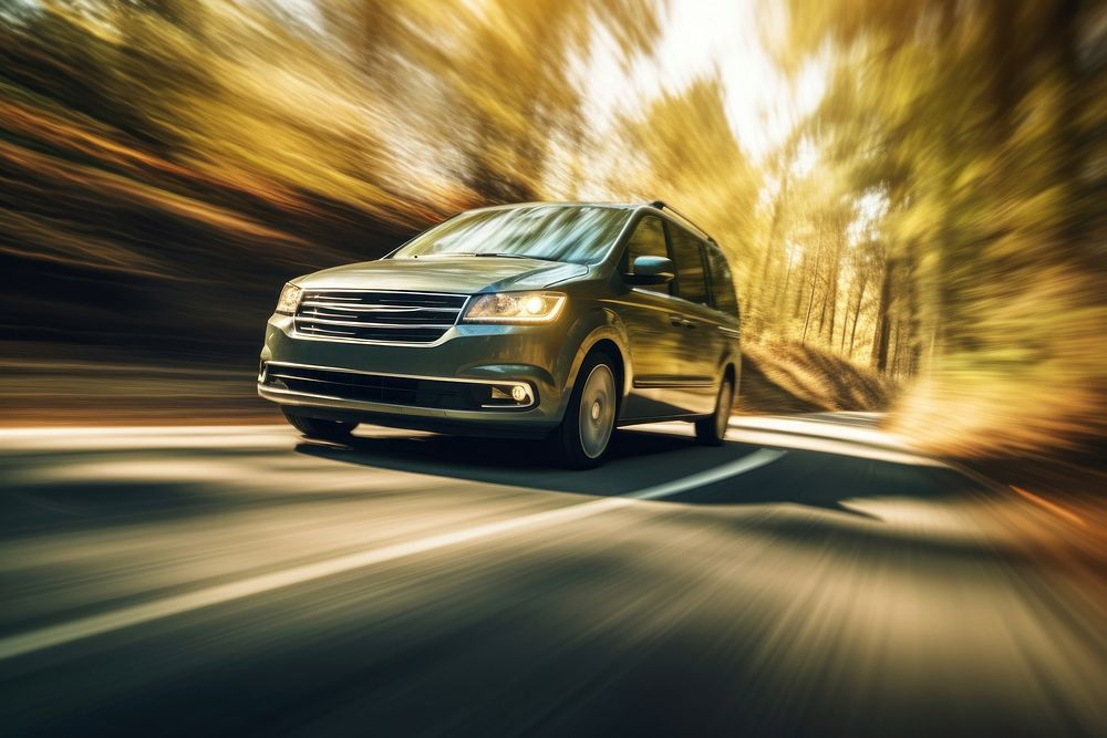 Family van car vehicle motion speed. AI generated Image by rawpixel.