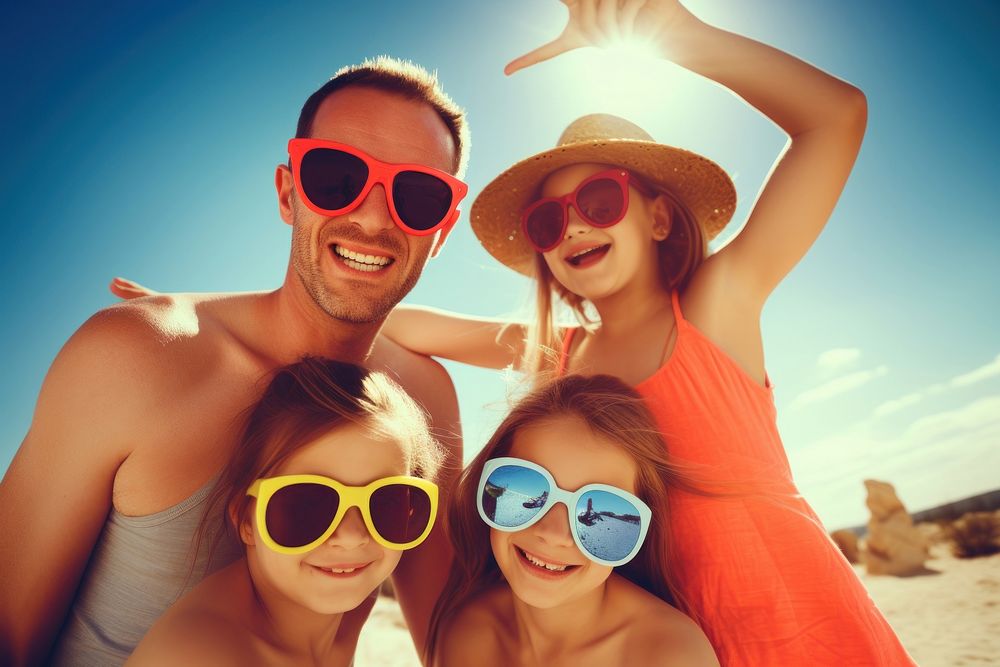 Holidays sunglasses portrait outdoors. AI generated Image by rawpixel.