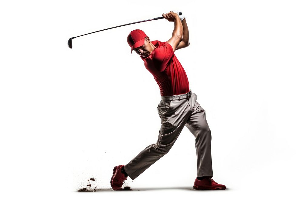 Man golfer golfing sports adult white background. AI generated Image by rawpixel.
