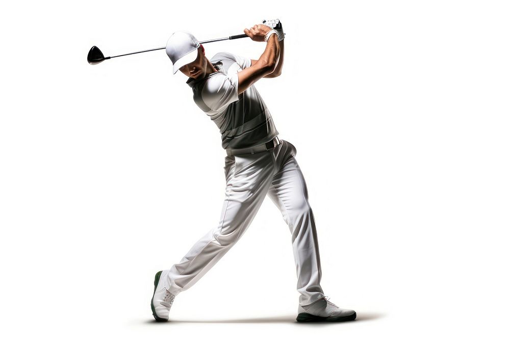 Man golfer sports adult white background. AI generated Image by rawpixel.