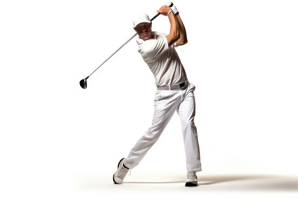 Man golfer sports adult white background. AI generated Image by rawpixel.