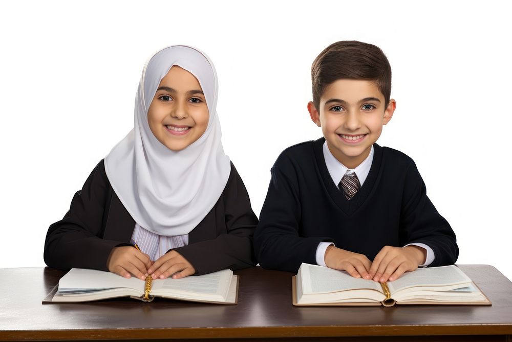 Muslim children publication furniture student. AI generated Image by rawpixel.