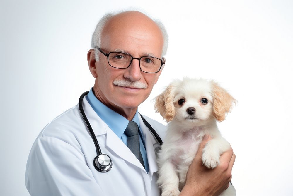 Male veterinarian glasses doctor adult. AI generated Image by rawpixel.