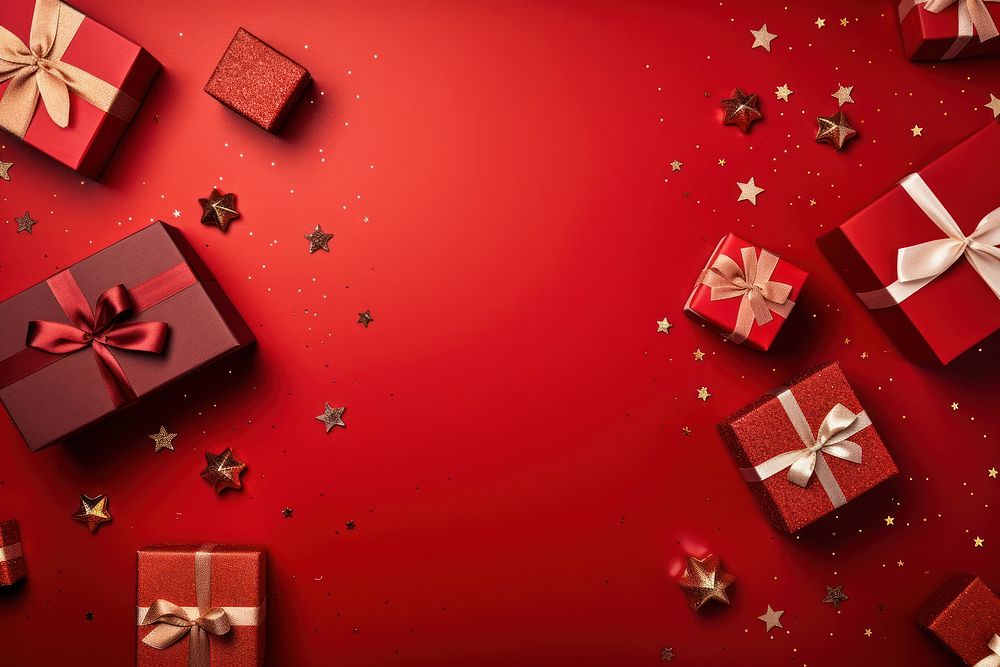 Red gift boxs backgrounds decoration christmas. AI generated Image by rawpixel.