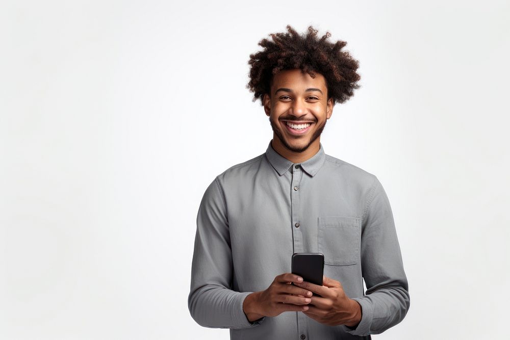 Holding cell phone smiling smile adult. AI generated Image by rawpixel.