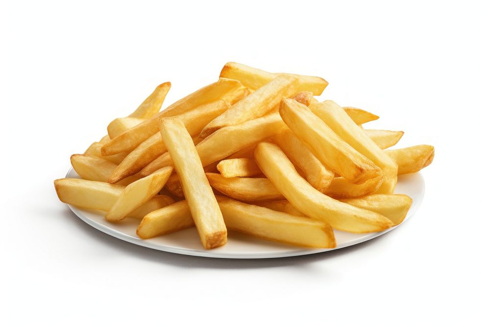 French potato fries food white background condiment. AI generated Image by rawpixel.