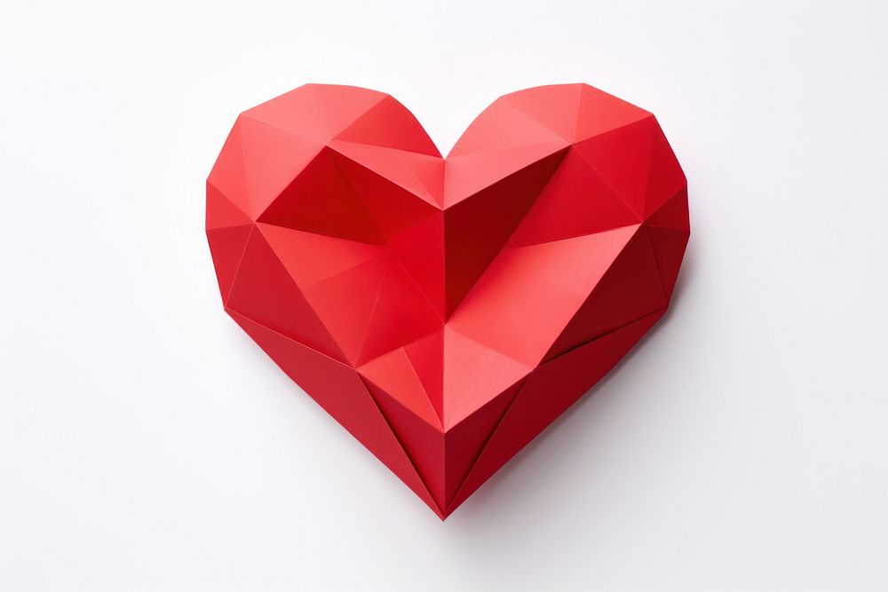 Red paper heart red white background passion. AI generated Image by rawpixel.