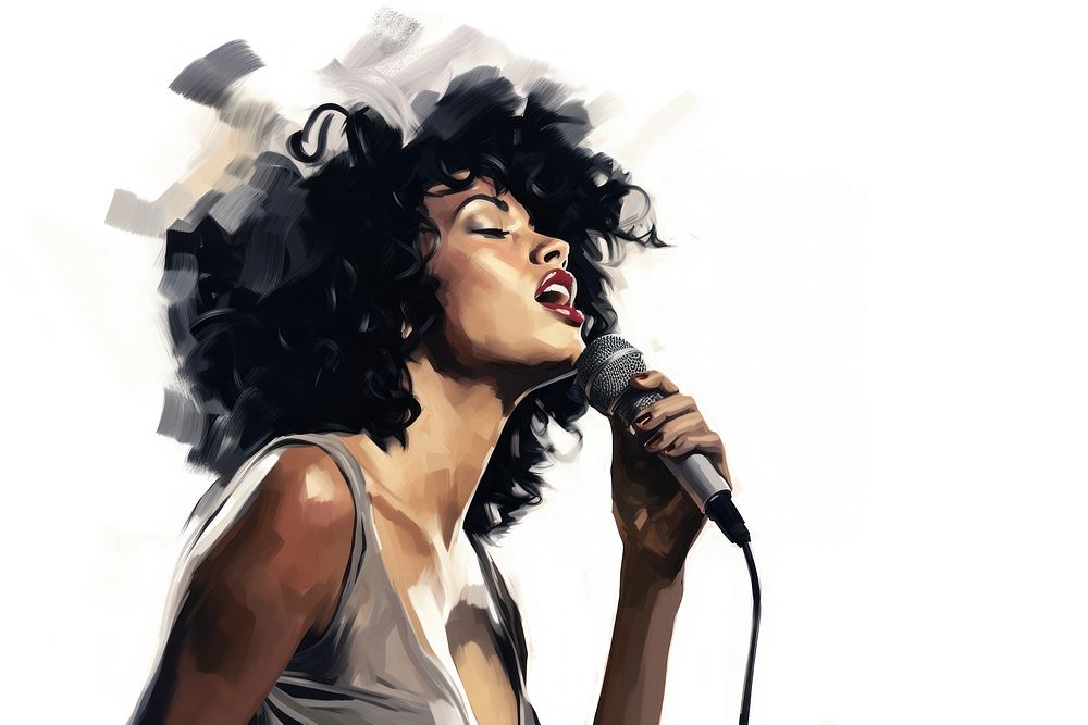 Jazz singer microphone portrait adult. AI generated Image by rawpixel.