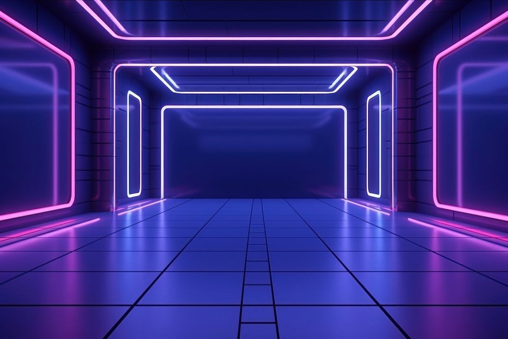 Gaming room neon purple light. AI generated Image by rawpixel.