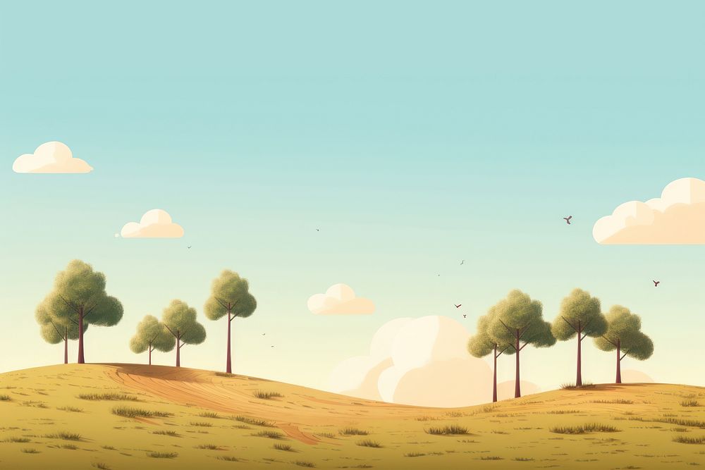 Minimal background tree landscape grassland. AI generated Image by rawpixel.