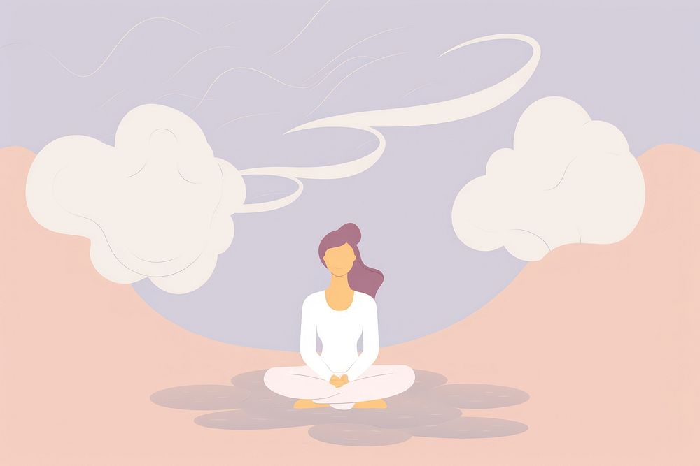 Mindfulness spirituality cross-legged tranquility. AI generated Image by rawpixel.