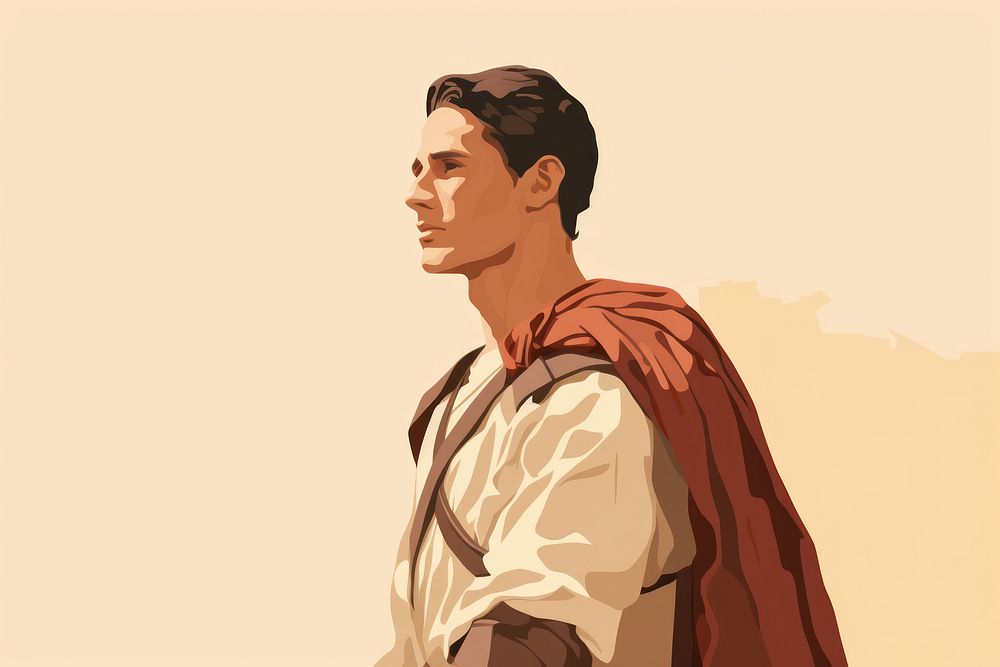 Ancient rome man portrait photography illustrated. AI generated Image by rawpixel.