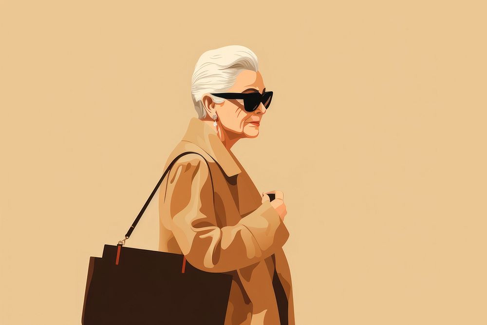 Grandmother bag glasses handbag. AI generated Image by rawpixel.