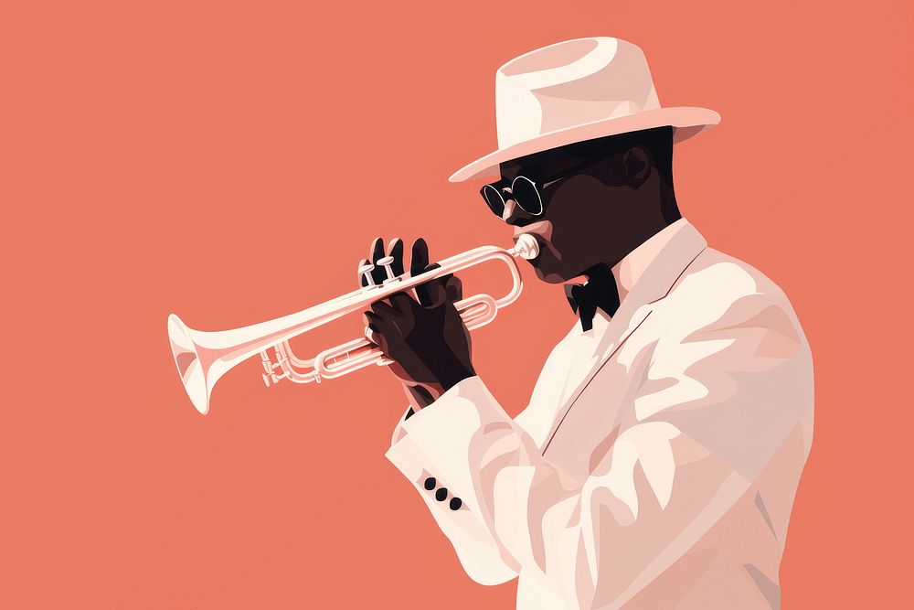 Trumpeter playing jazz music adult performance. AI generated Image by rawpixel.