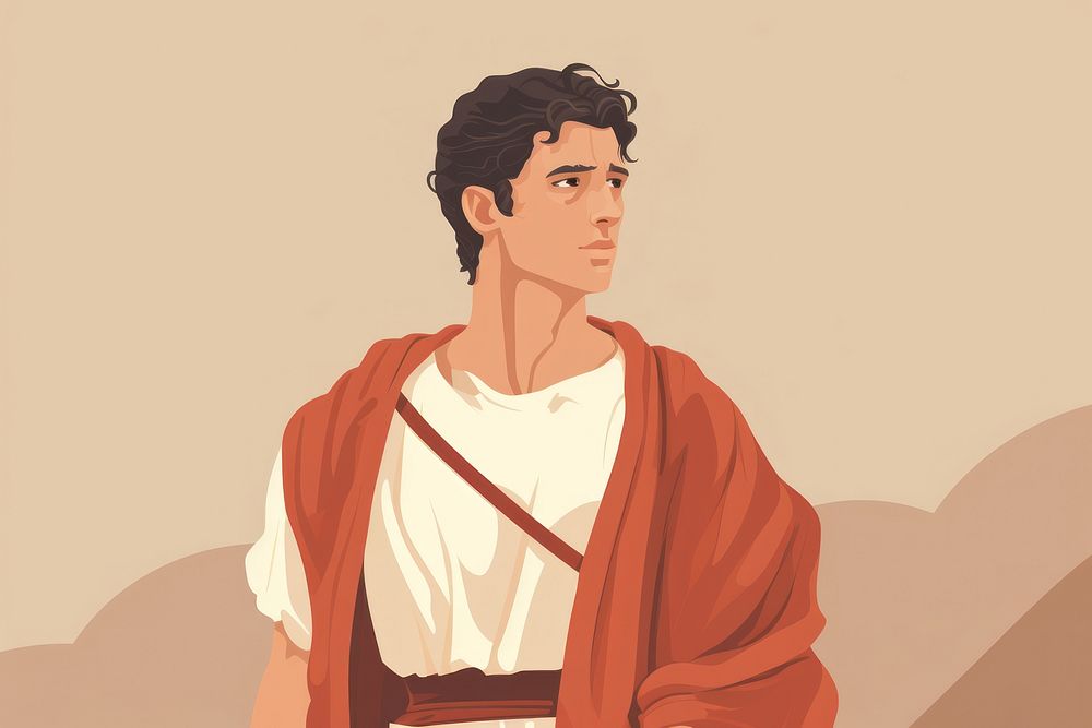 Ancient rome man architecture illustrated portrait. AI generated Image by rawpixel.