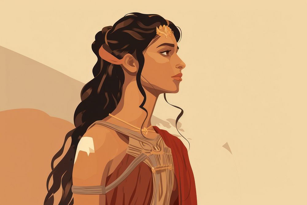 Ancient rome woman sketch adult contemplation. AI generated Image by rawpixel.