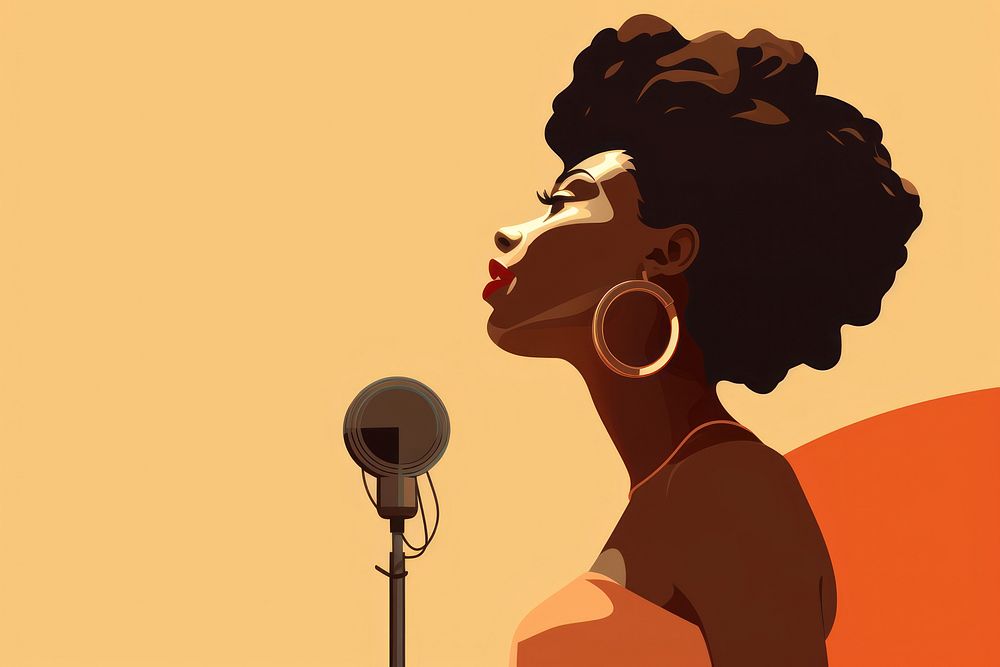 African Woman back microphone earring adult. AI generated Image by rawpixel.