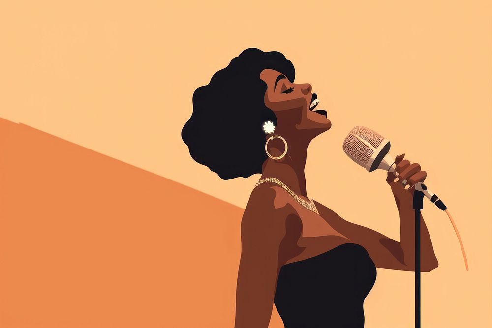African Woman back microphone adult woman. AI generated Image by rawpixel.