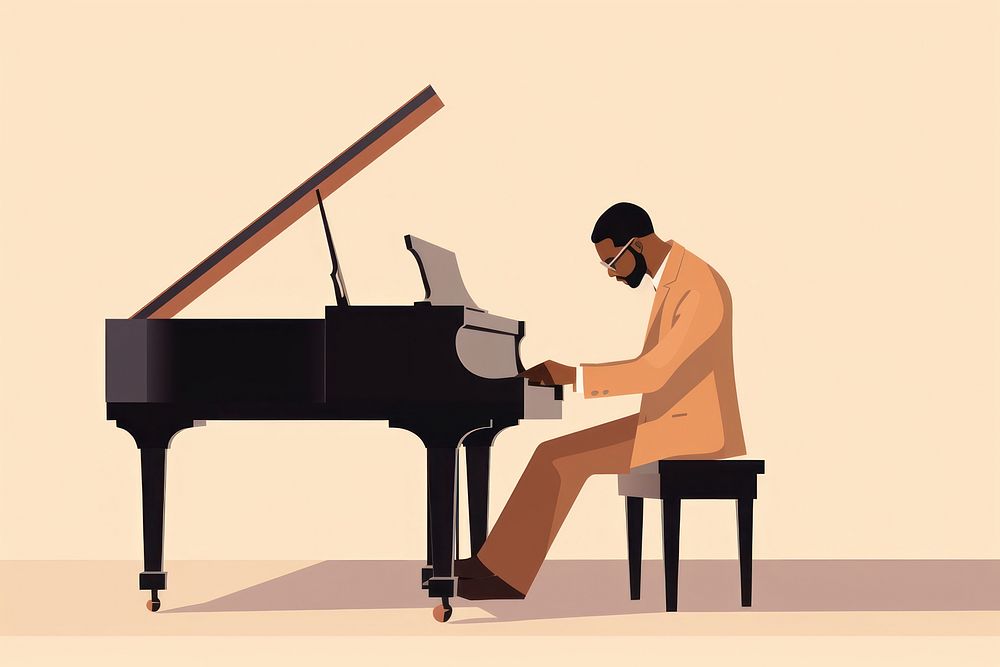 Afro American man playing piano keyboard musician pianist. AI generated Image by rawpixel.