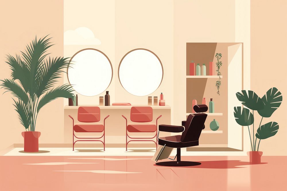 Beauty salon furniture chair room. AI generated Image by rawpixel.