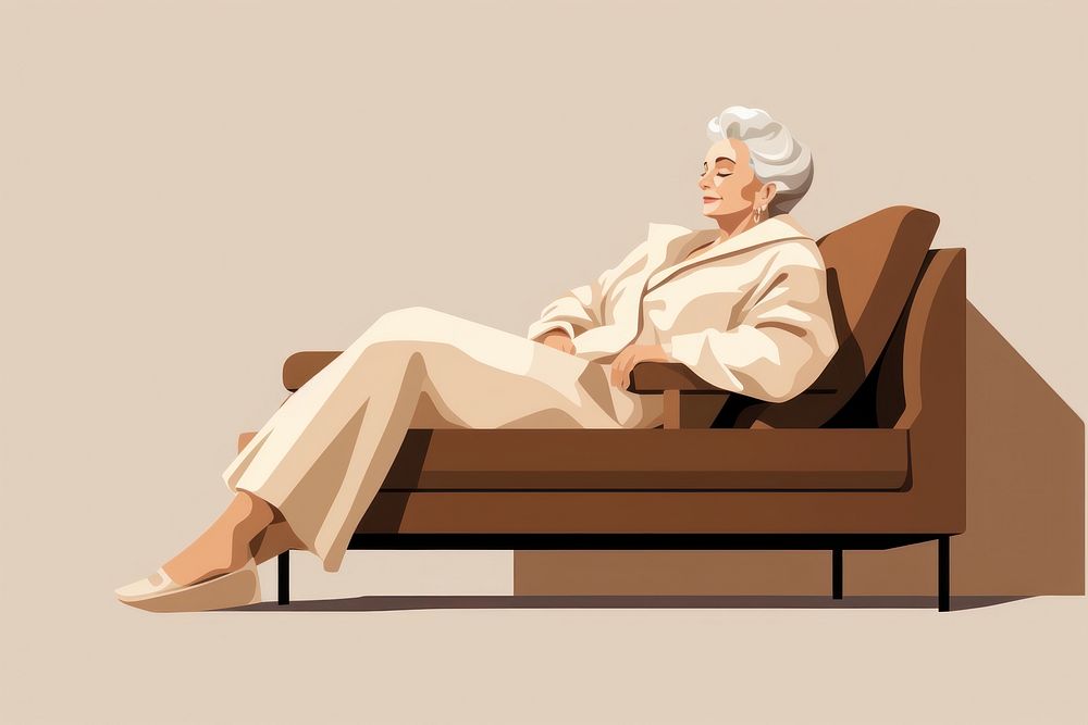 Grandmother furniture sitting adult. AI generated Image by rawpixel.