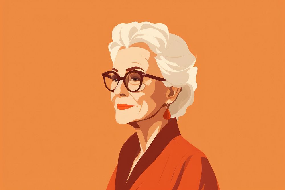 Grandmother portrait glasses photography. AI generated Image by rawpixel.