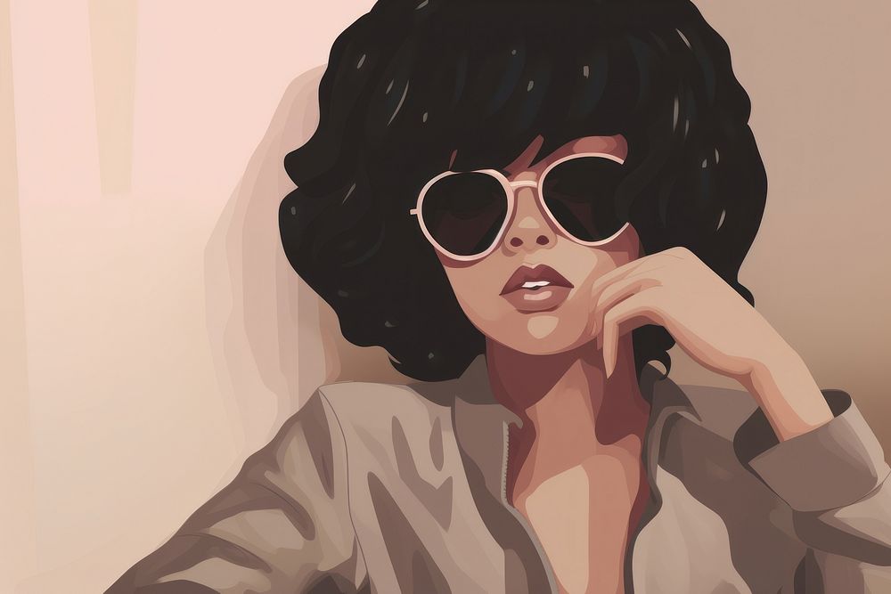 Sunglasses drawing looking sketch. AI generated Image by rawpixel.