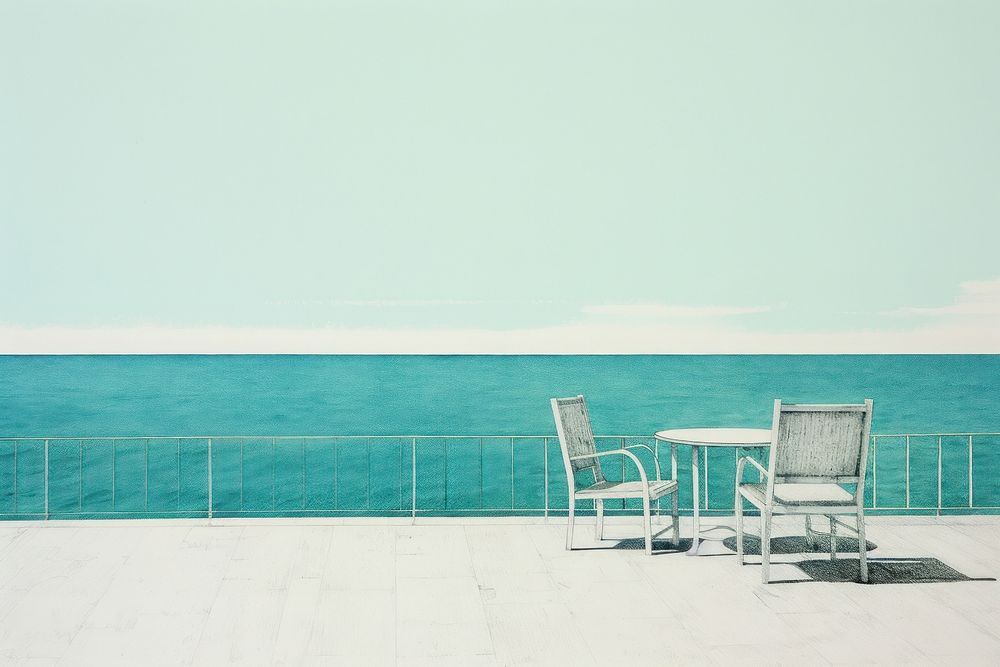 Hotel sea furniture outdoors. AI generated Image by rawpixel.
