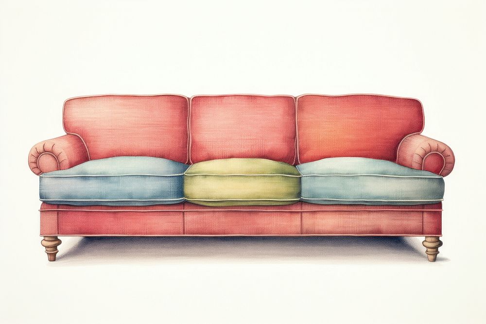 Home interior furniture cushion drawing. AI generated Image by rawpixel.