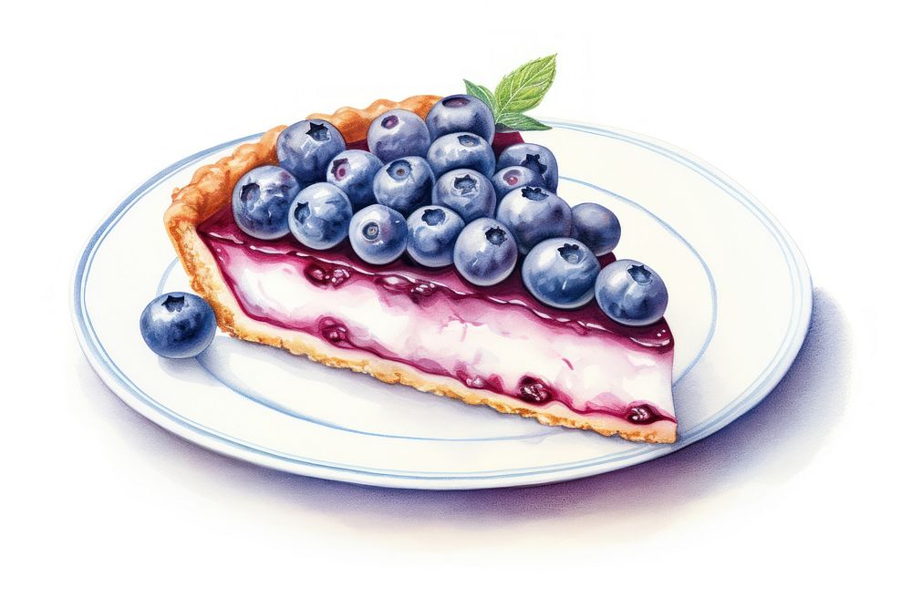 Blueberry blueberry plate dessert. AI generated Image by rawpixel.