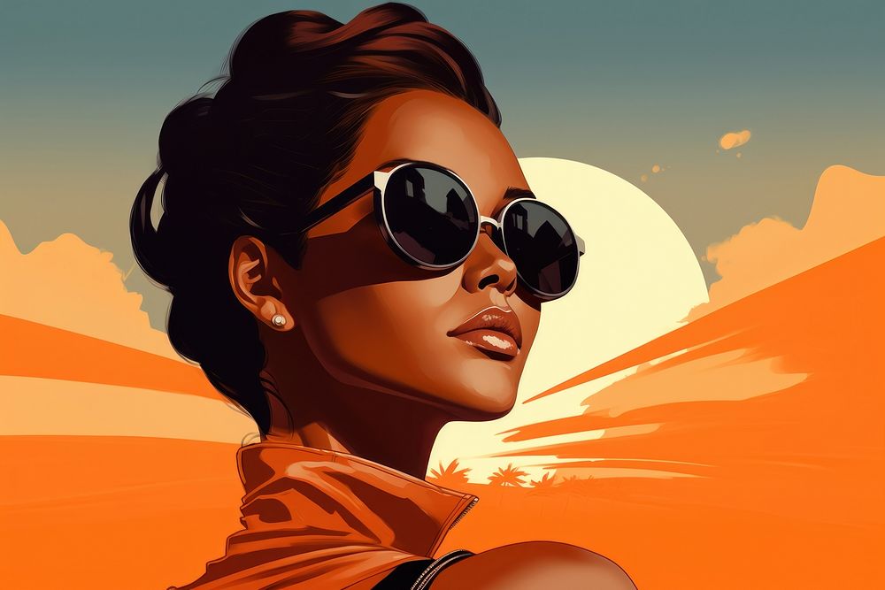 African american woman sunglasses portrait adult. AI generated Image by rawpixel.