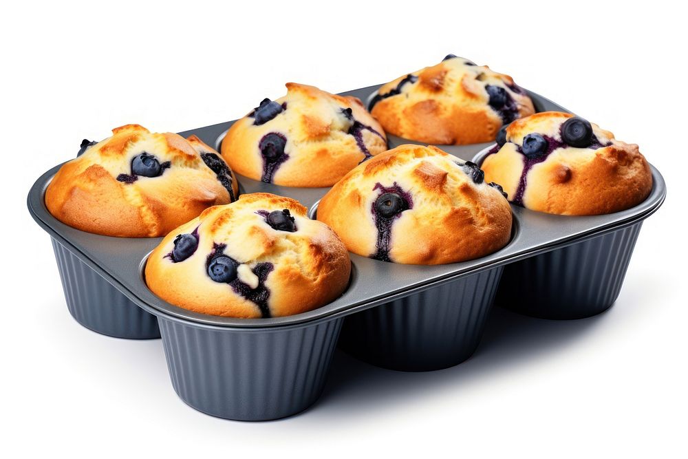 Blueberry muffins blueberry dessert baked. AI generated Image by rawpixel.