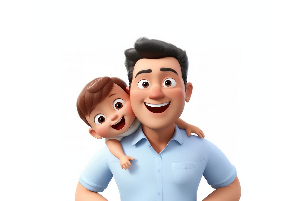 Happy family cartoon portrait adult. AI generated Image by rawpixel.