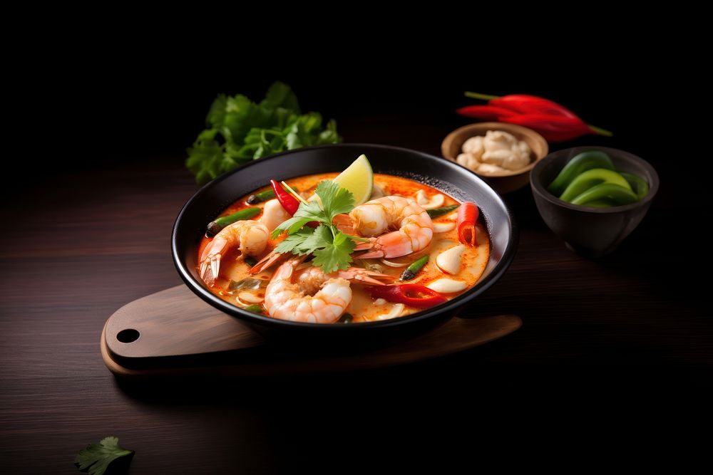 Tom yum kung food meal meat. AI generated Image by rawpixel.