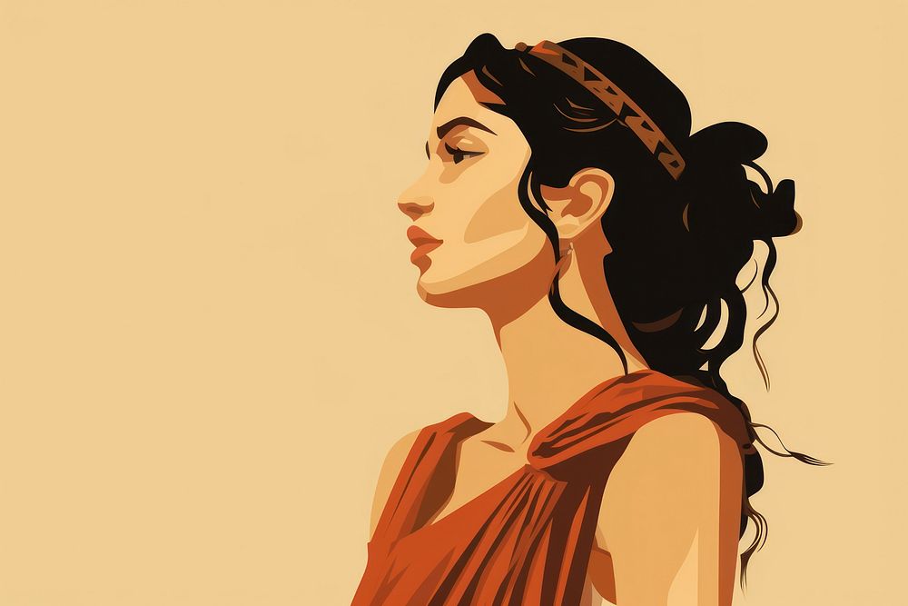 Ancient rome woman portrait adult face. AI generated Image by rawpixel.