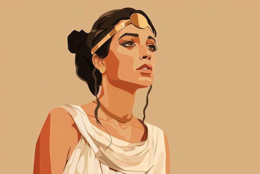 Ancient rome woman portrait sketch adult. AI generated Image by rawpixel.