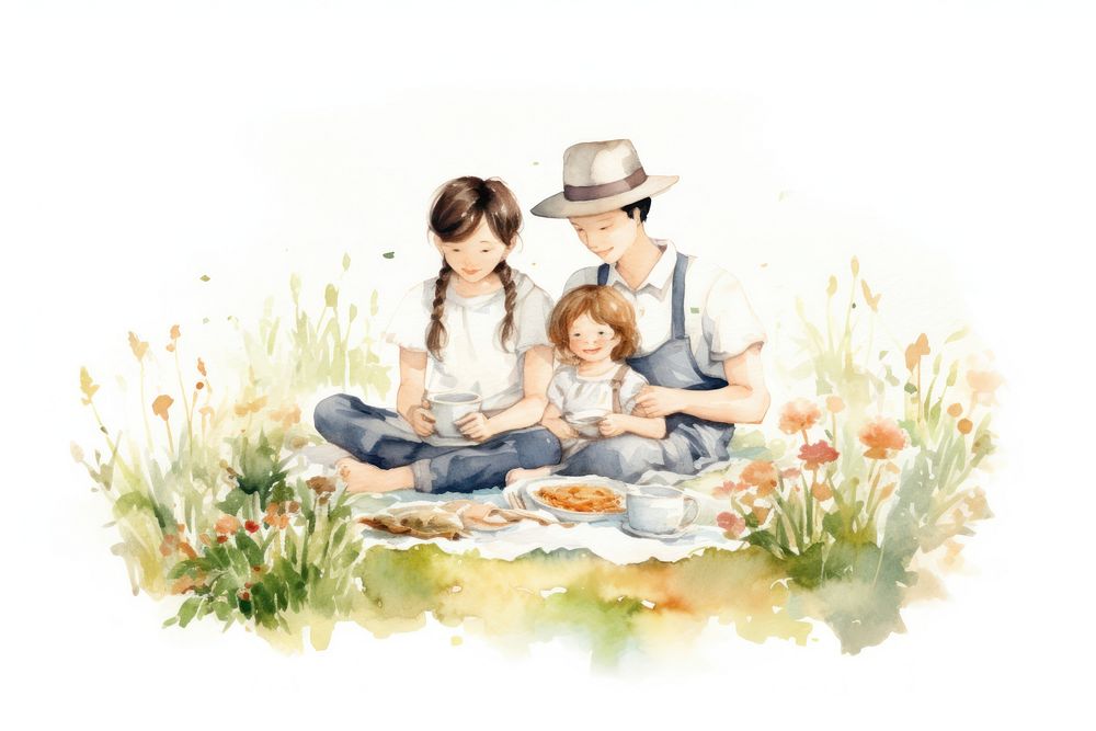 Happy family portrait picnic adult. AI generated Image by rawpixel.