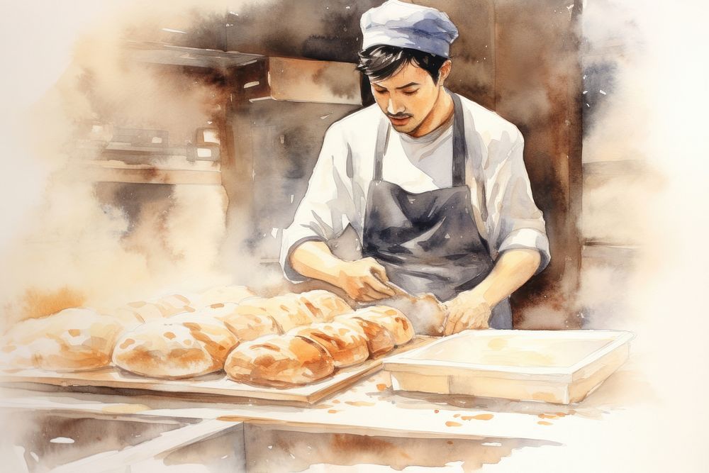 Person taking bread bakery adult food. AI generated Image by rawpixel.