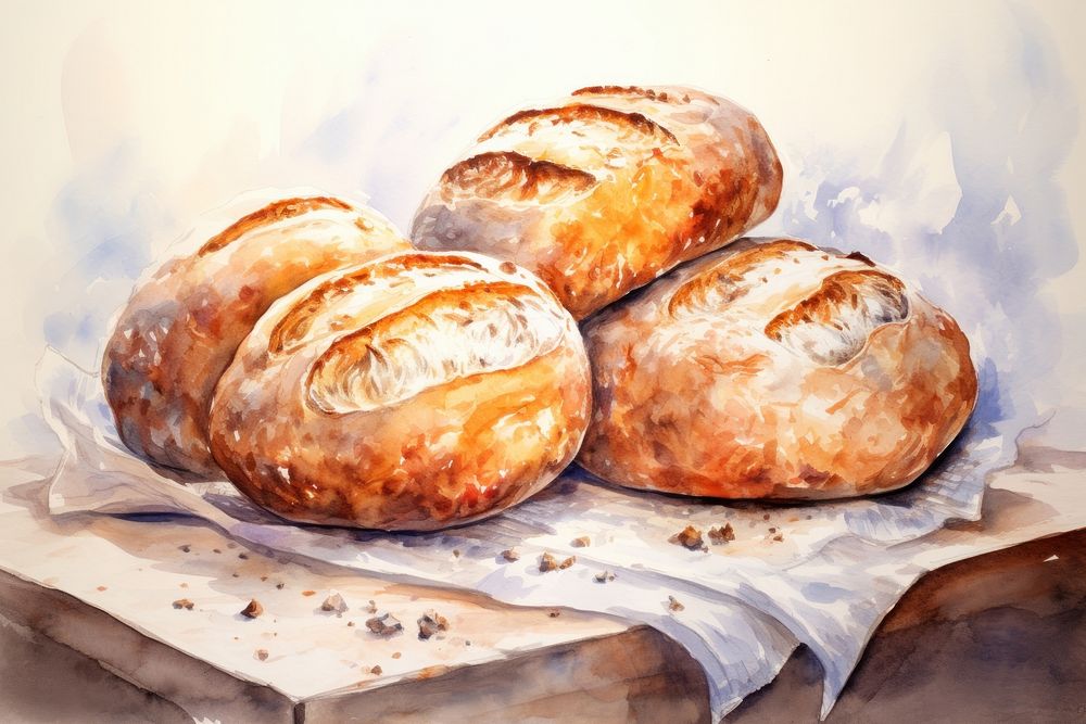 Bread food viennoiserie sourdough. AI generated Image by rawpixel.