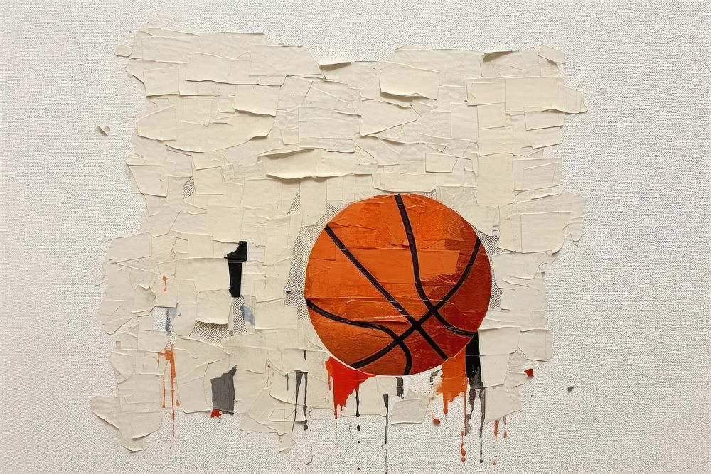 Basketball painting wall art. AI generated Image by rawpixel.