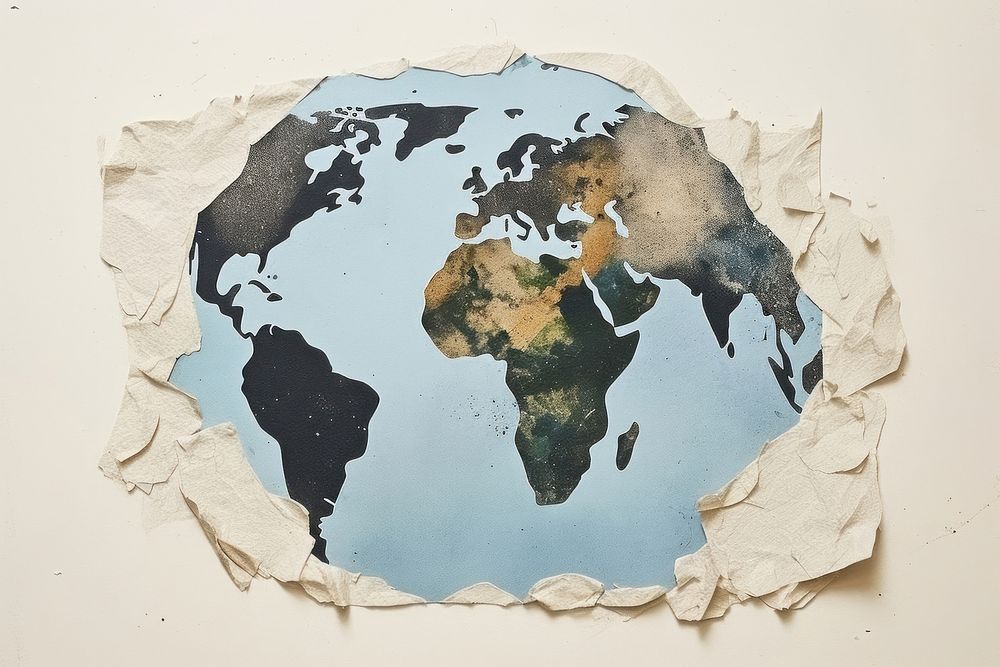 Earth paper map topography. 