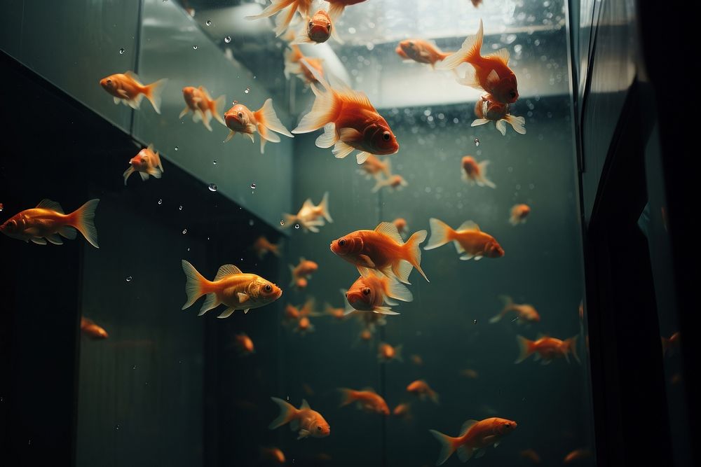 Aquarium animal underwater goldfish.