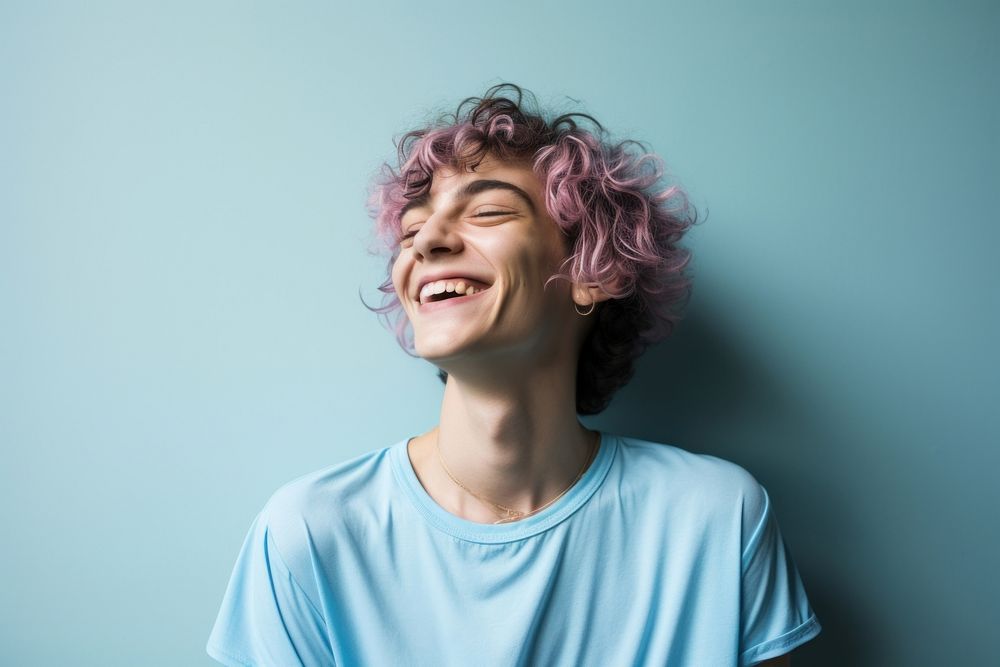 Transgender laughing smile happy. AI generated Image by rawpixel.
