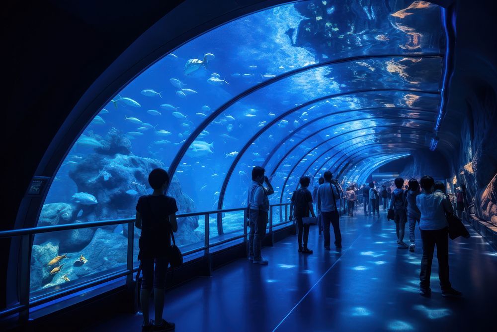 Aquarium underwater walking nature. AI generated Image by rawpixel.