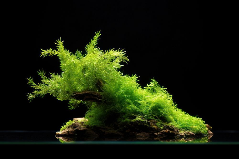 Quarium moss type aquarium plant green. 